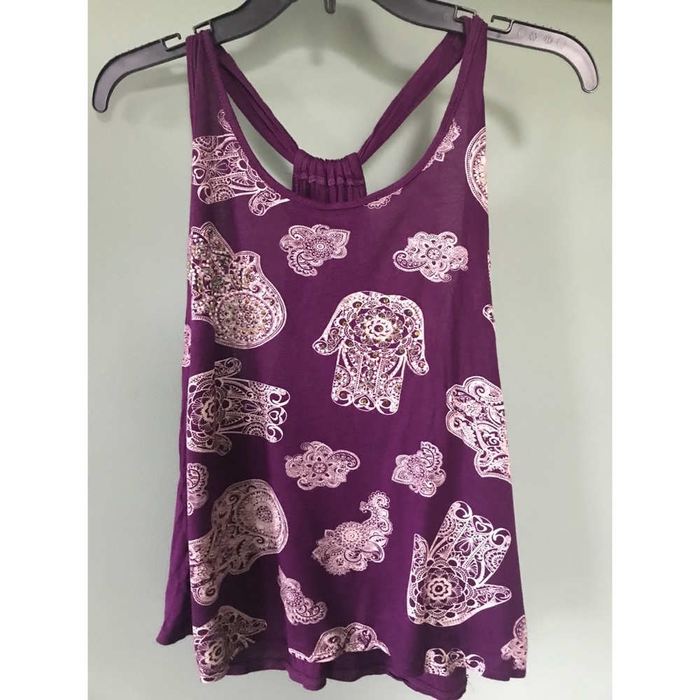 Royal Purple Embellished Tank Top